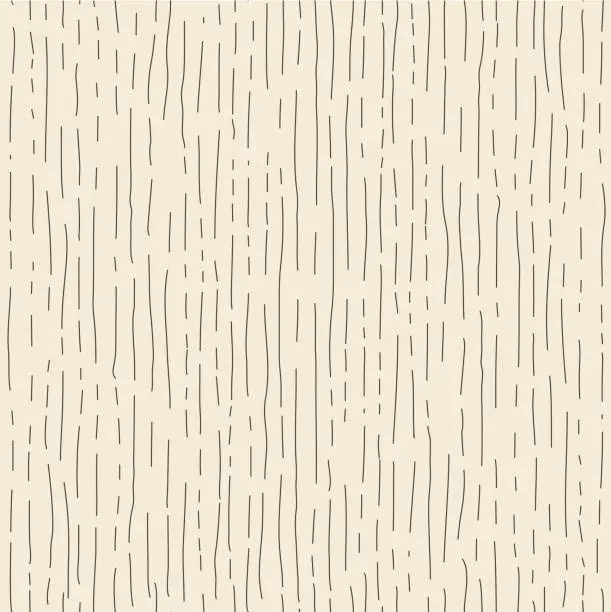Vector illustration of Tree texture. Wooden seamless pattern. Wood grain textured effect. Hand drawn dense lines.