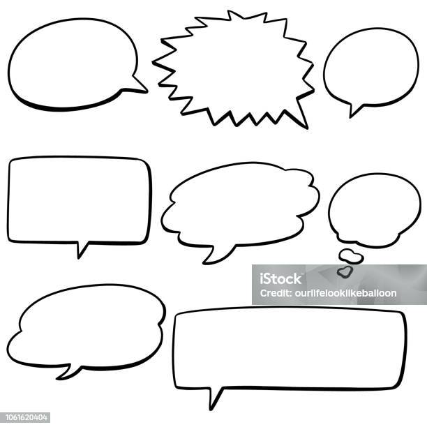 Speech Bubbles Stock Illustration - Download Image Now - Speech Bubble, Cartoon, Drawing - Activity