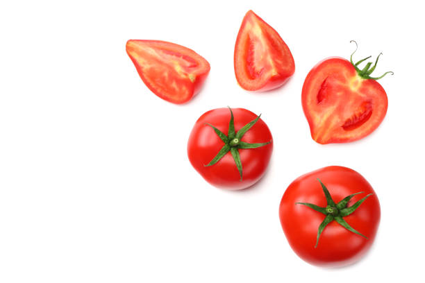 istock slice of tomato isolated on white background. top view 1061622446