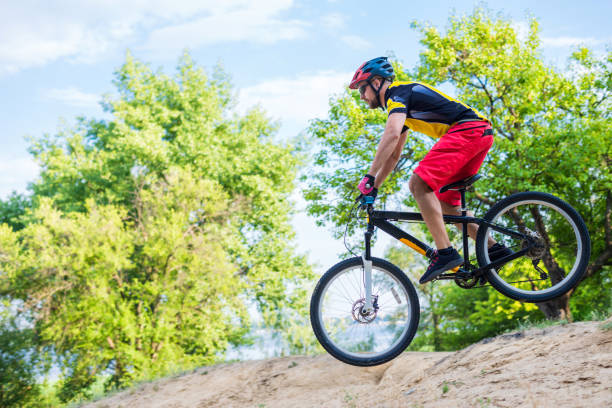istock Extreme man is riding a mountain bike, enduro. 1061628432