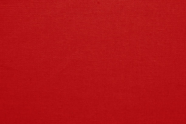 red cotton fabric texture background, seamless pattern of natural textile. - red cloth imagens e fotografias de stock