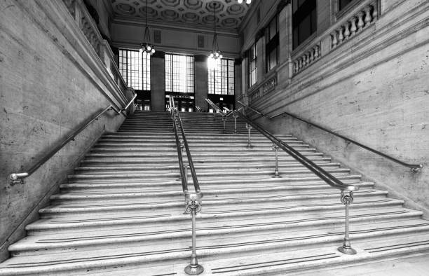 istock Staircase, Union Station, Chicago. Black And White. 1061629936
