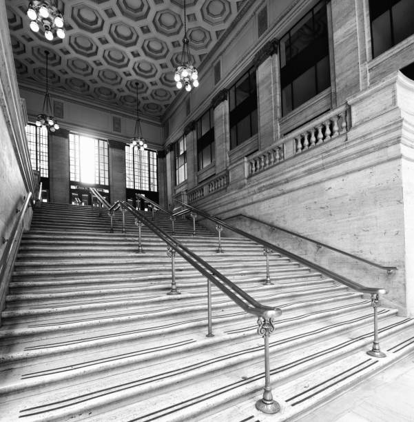 istock Staircase, Union Station, Chicago. Black And White. 1061629986