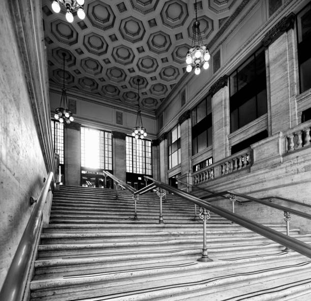 istock Staircase, Union Station, Chicago. Black And White. 1061629988
