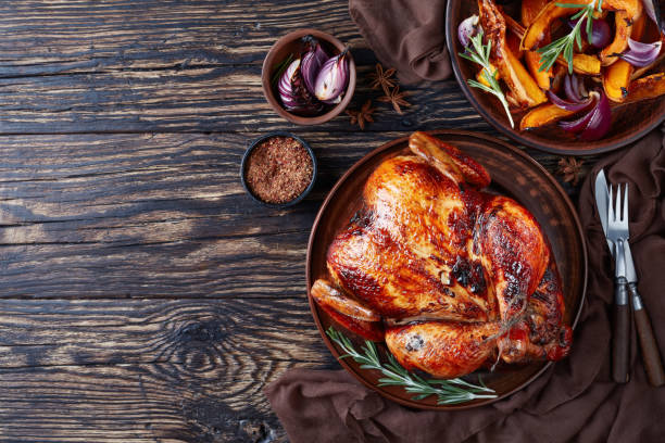 istock roasted chicken with grilled caramelized pumpkin 1061638980