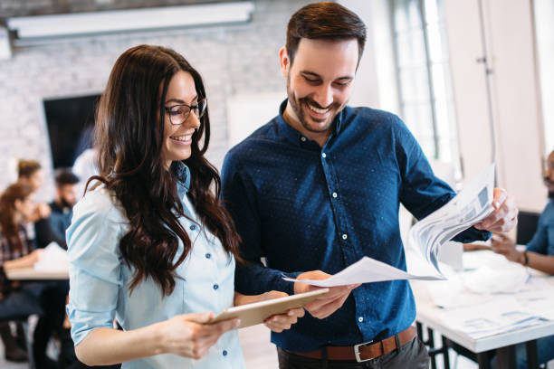 istock Portrait of architects having discussion in office 1061642524