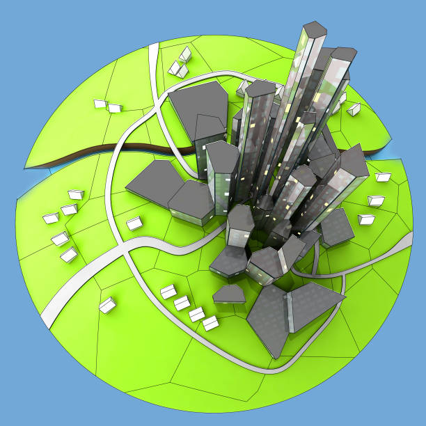 istock bird view on island city development unit 1061642752
