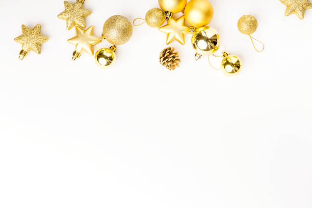 istock Christmas golden decoration on white 1061645416