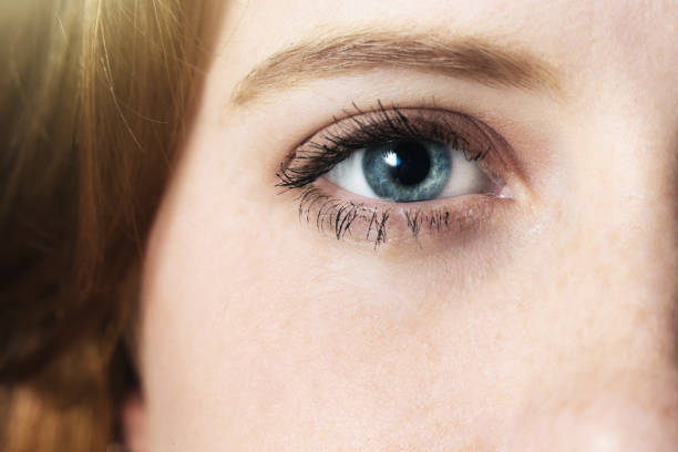 istock Beautiful blue female eye in close-up 1061647696