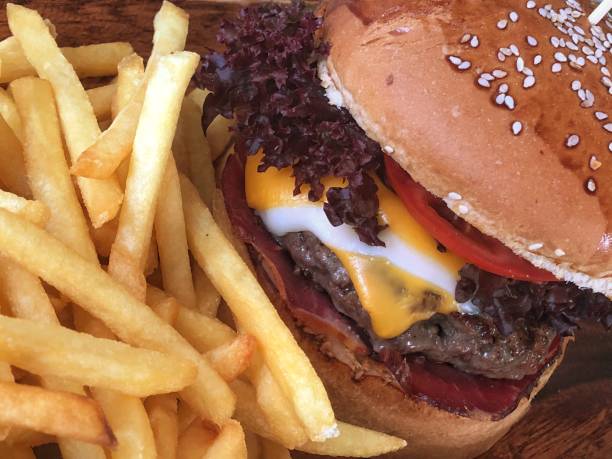 istock Hamburger and french fries 1061650090