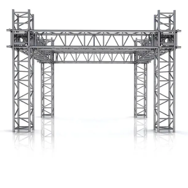 isolated digital 3D stage conctruction rendering illustration