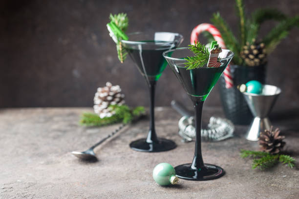 istock Green cocktails in martini glasses 1061660522