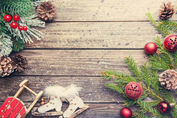istock Christmas wooden background 1061660584