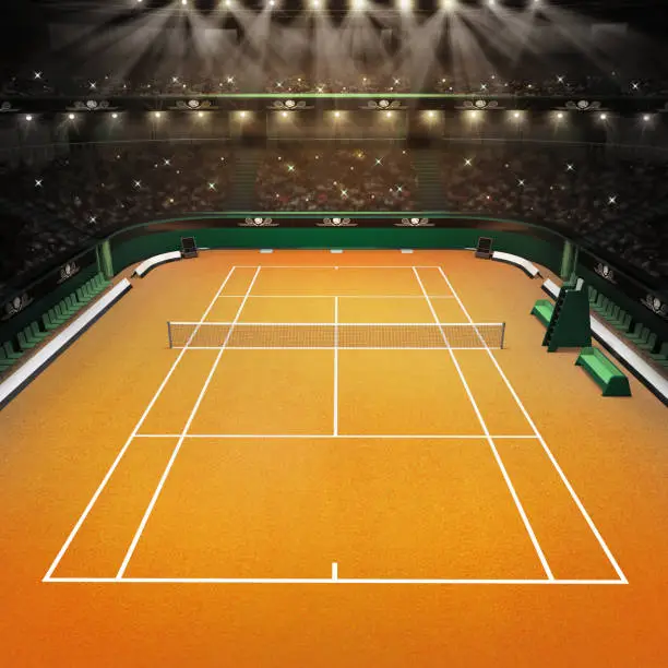 tennis sport theme 3D render illustration background