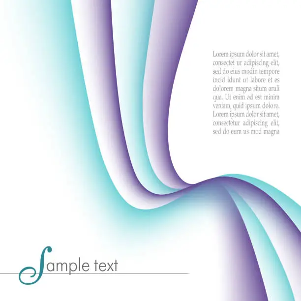 Vector illustration of Layout with purple, turquoise wave pattern. Abstract template for cover, books, brochure, magazine, catalog, poster, leaflet, flyer, presentation, infographic, web page. Modern vector background. EPS10 illustration