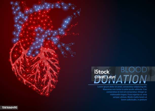 Blood Donation Or World Heart Day 29 September Stock Illustration - Download Image Now - Heart Shape, Heart - Internal Organ, Connection