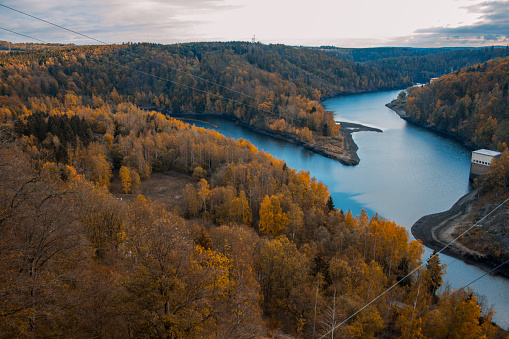 Rappbodetalsperre and Rappbode River in Harz Mountains National Park, Germany