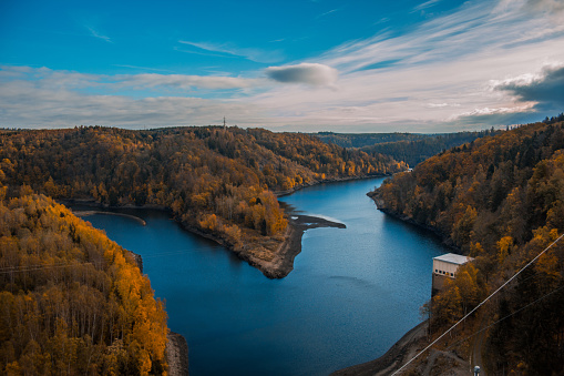 Rappbodetalsperre and Rappbode River in Harz Mountains National Park, Germany
