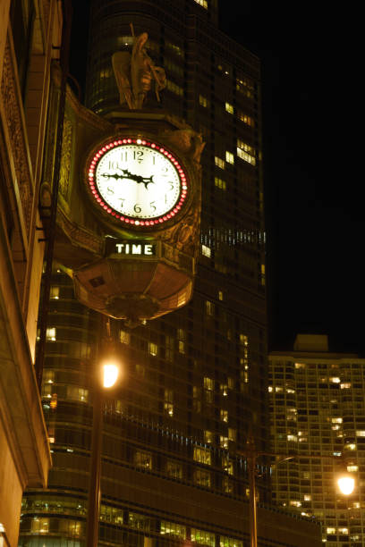 istock Father Time Clock in the night, Chicago. 1061668192