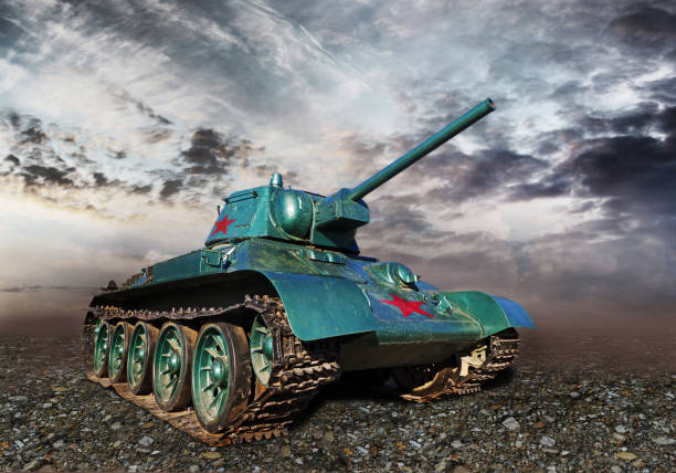 istock Old Soviet armored tank from the Second World War T-34 1061670772