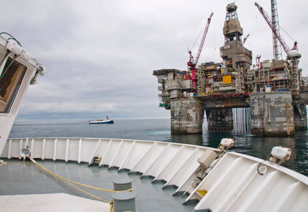 istock Offshore drill rig at sea at close distance 1061673292