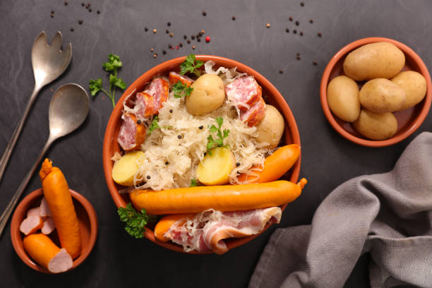 istock sauerkraut with potato and sausage 1061676696
