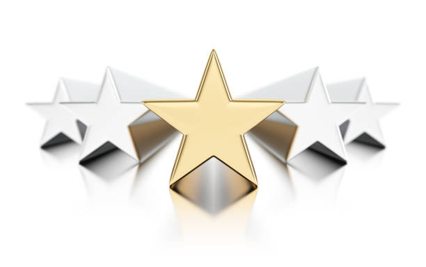 istock Gold star with silver stars 1061684806