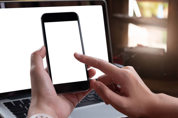 istock woman using Smartphone. Blank screen mobile phone for graphic display montage.networking service. 1061693274