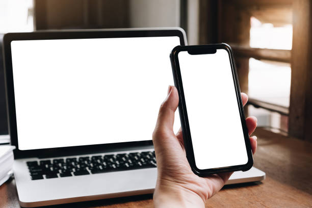 istock woman using Smartphone. Blank screen mobile phone for graphic display montage.networking service. 1061693364