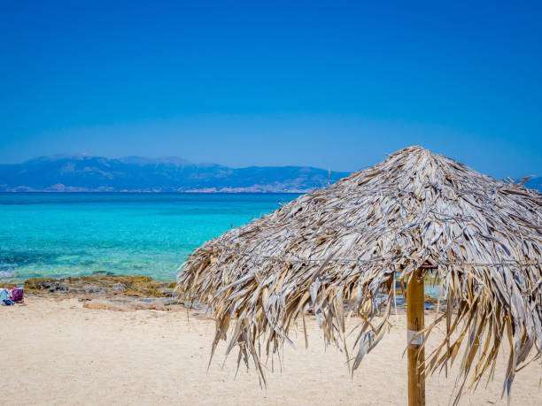 griechenland, kreta: golden beach in chrysi island, einer der die wildheit und fädeln strand der welt. - chrissy stock-fotos und bilder