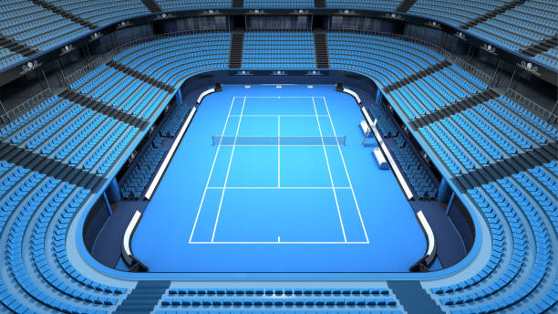 istock empty tennis court stadium indoor view 1061697432