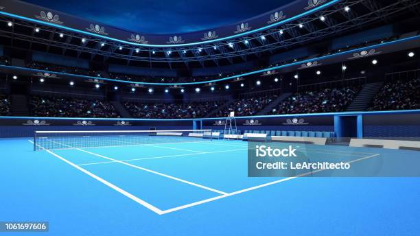 Tenis Todo Desde La Perspectiva Del Jugador Foto de stock y más banco de imágenes de Tenis - Tenis, Pistas, Estadio