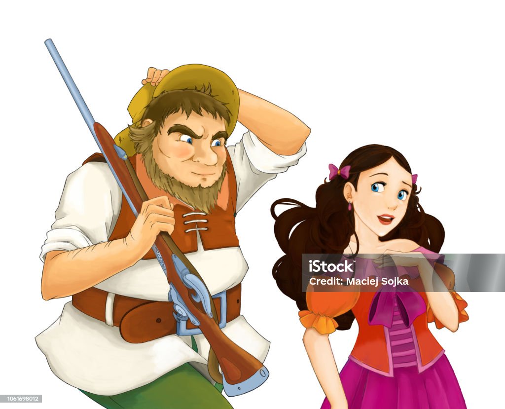 Cartoon Fairy Tale Scene With Hunter Or Soldier Talking With Beautiful Princess Stock Illustration - Download Image Now - iStock Cartoon Fairy Tale Scene With Hunter Or Soldier Talking With Beautiful Princess Stock Illustration - Download Image Now - iStock