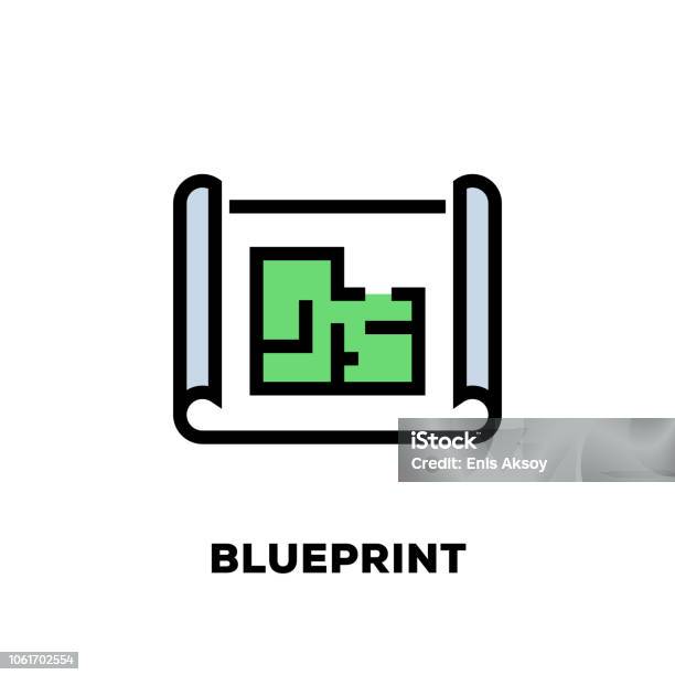 Blueprint Line Icon Stock Illustration - Download Image Now - Blueprint, Icon Symbol, Plan - Document