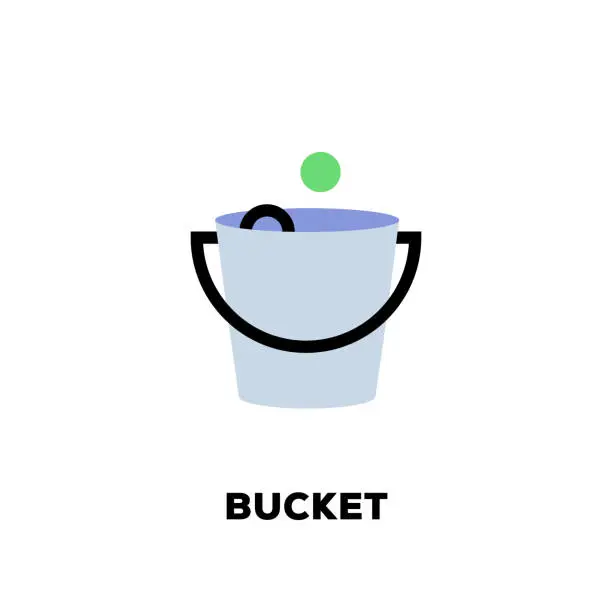 Vector illustration of Bucket Line Icon