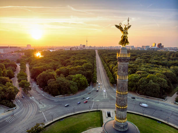 The victory column Tiergarten aerial view