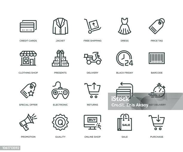 Black Friday Icons Line Series Stock Illustration - Download Image Now - Icon Symbol, Day, Retail