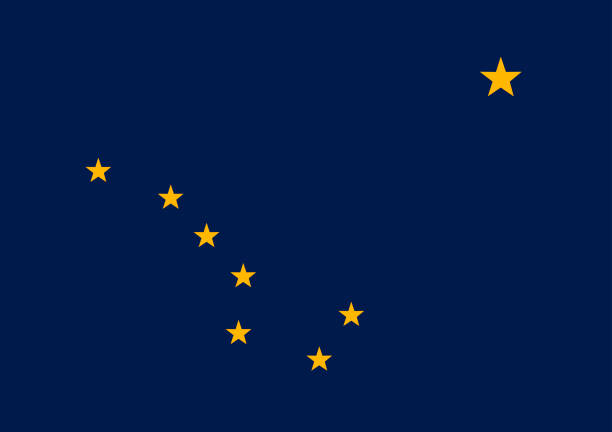 Vector flag of Alaska state. United States of America vector art illustration