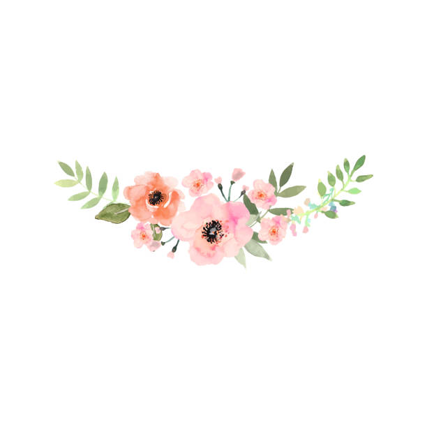 ilustrações de stock, clip art, desenhos animados e ícones de hand drawn watercolor bouquet. design for card, invitation. - bouquet rose wedding flower