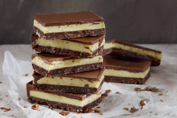 Nanaimo Bars - Custard filling on a Cocunut Chocolate Crumb