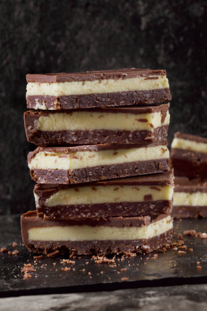 istock Nanaimo Bars - Custard filling on a Cocunut Chocolate Crumb 1061727558