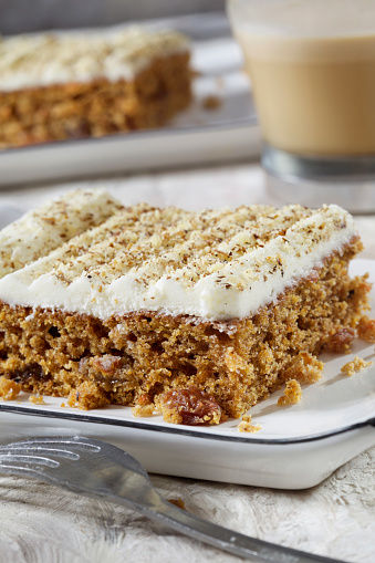 Carrot Cake with Cream Cheese Icing and Coffee