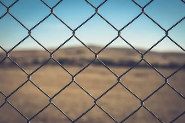Wire fences with nature background