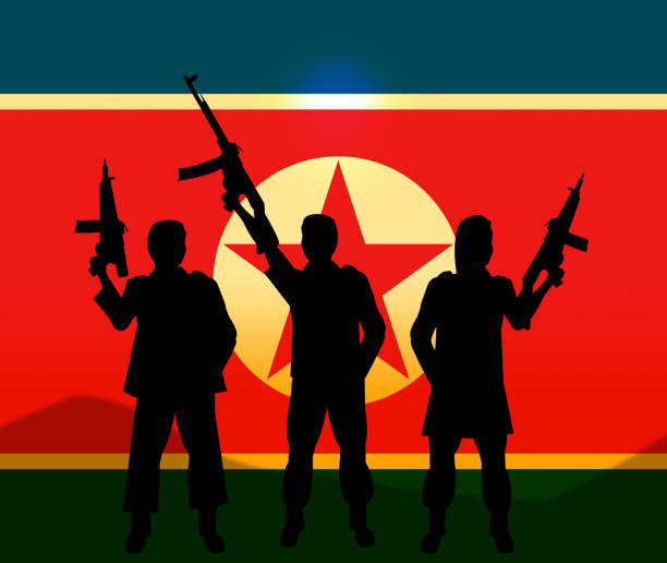 istock North Korea Soldiers And Flag 3d Illustration 1061730618