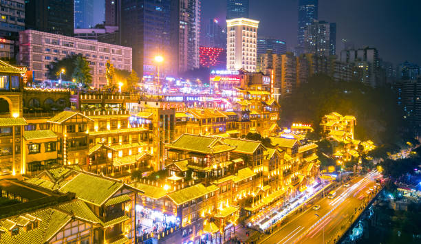 istock Chongqing night in Hongya Cave 1061732542