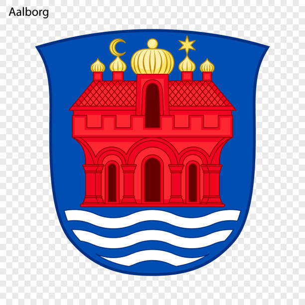Emblem of City of Denmark Emblem of Aalborg. City of Denmark. Vector illustration aalborg stock illustrations
