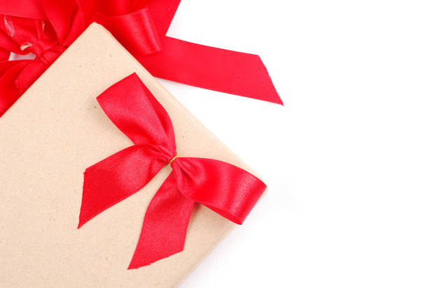 istock Vintage gift box with red ribbon bow 1061736684