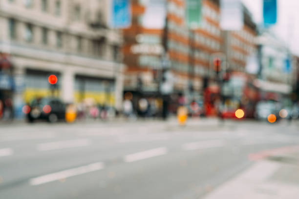 istock Blurred image of central London district with double deckers 1061736962