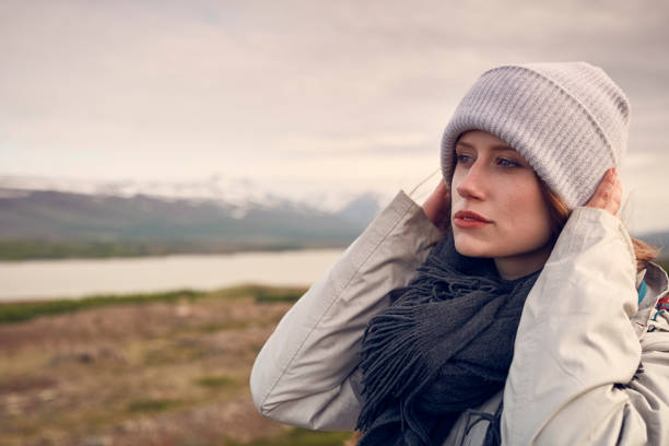istock Female traveler posing in icelandic wilderness 1061738722
