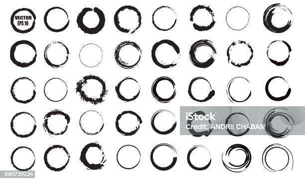 Set Of Vector Black Circles Black Spots On White Background Isolated Spots For Grunge Design Stock Illustration - Download Image Now